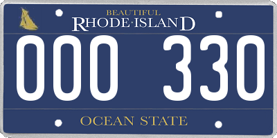 RI license plate 000330