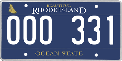 RI license plate 000331