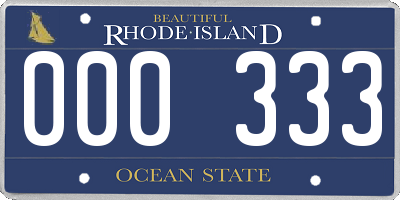 RI license plate 000333