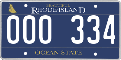 RI license plate 000334