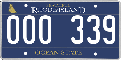 RI license plate 000339