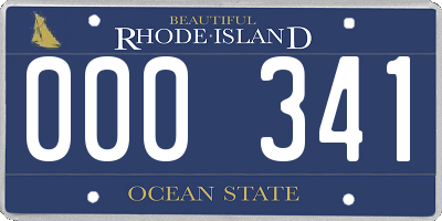RI license plate 000341