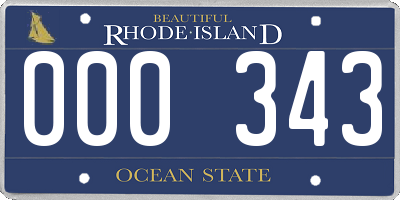 RI license plate 000343