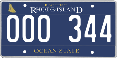 RI license plate 000344