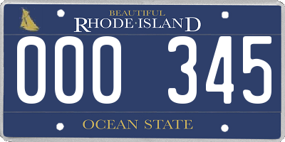RI license plate 000345