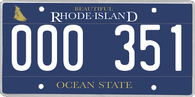 RI license plate 000351