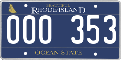 RI license plate 000353
