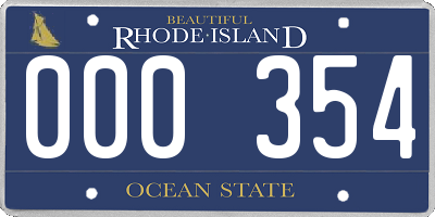 RI license plate 000354