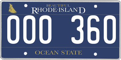 RI license plate 000360