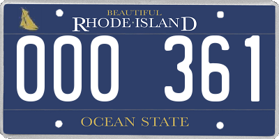 RI license plate 000361