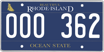 RI license plate 000362