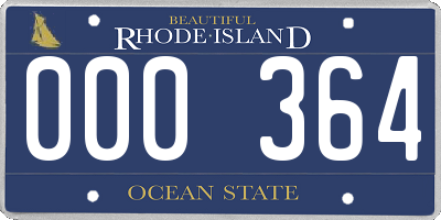 RI license plate 000364