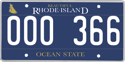 RI license plate 000366