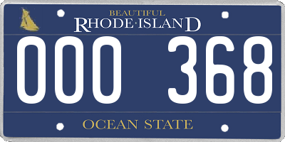 RI license plate 000368