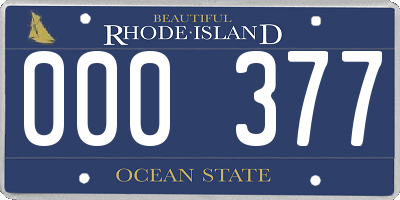 RI license plate 000377