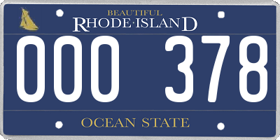 RI license plate 000378