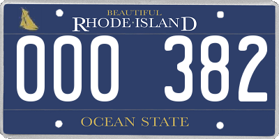 RI license plate 000382