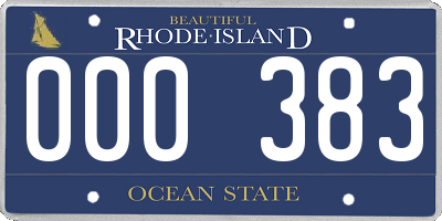 RI license plate 000383