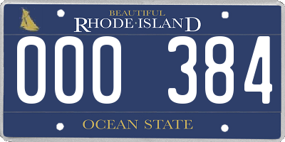 RI license plate 000384