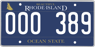 RI license plate 000389