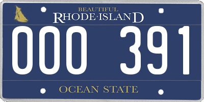 RI license plate 000391