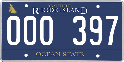 RI license plate 000397