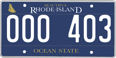 RI license plate 000403