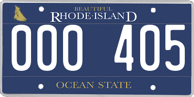 RI license plate 000405