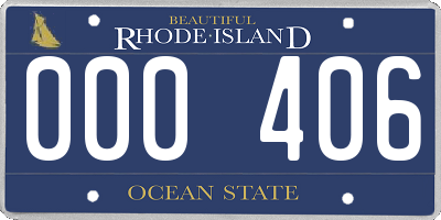 RI license plate 000406