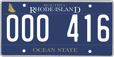 RI license plate 000416