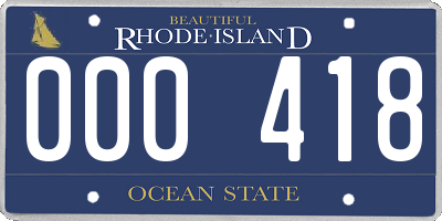 RI license plate 000418