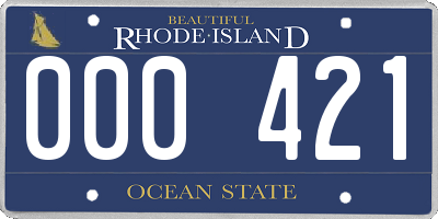 RI license plate 000421