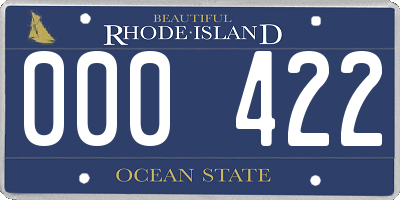 RI license plate 000422