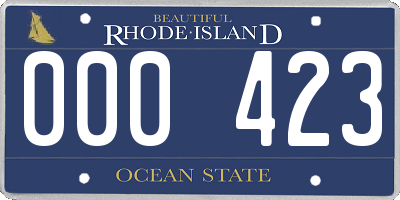 RI license plate 000423