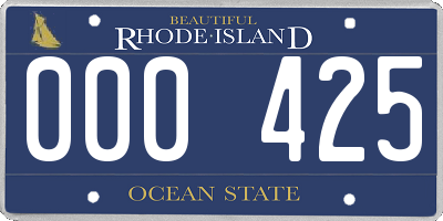 RI license plate 000425