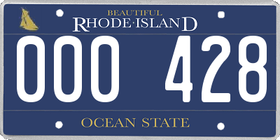 RI license plate 000428