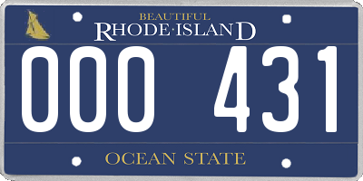 RI license plate 000431