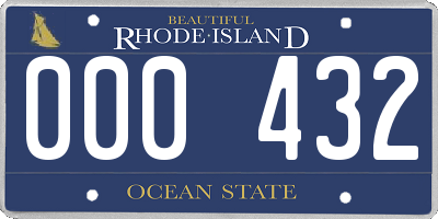 RI license plate 000432