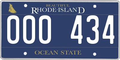 RI license plate 000434