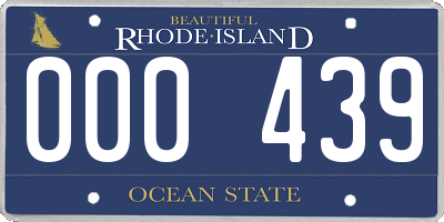 RI license plate 000439