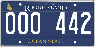 RI license plate 000442