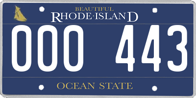 RI license plate 000443