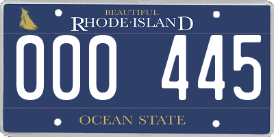 RI license plate 000445