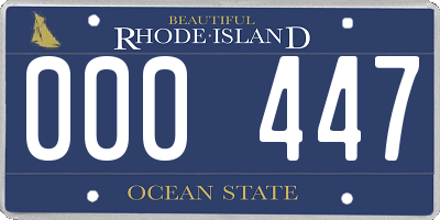 RI license plate 000447