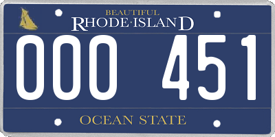 RI license plate 000451