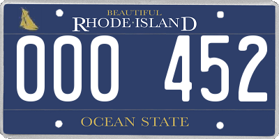 RI license plate 000452