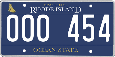 RI license plate 000454