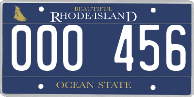 RI license plate 000456