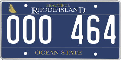 RI license plate 000464