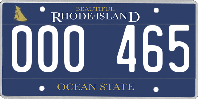 RI license plate 000465